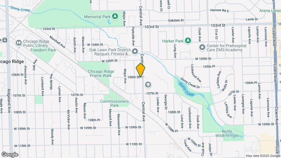 10600 Central Ave Map and Location Details