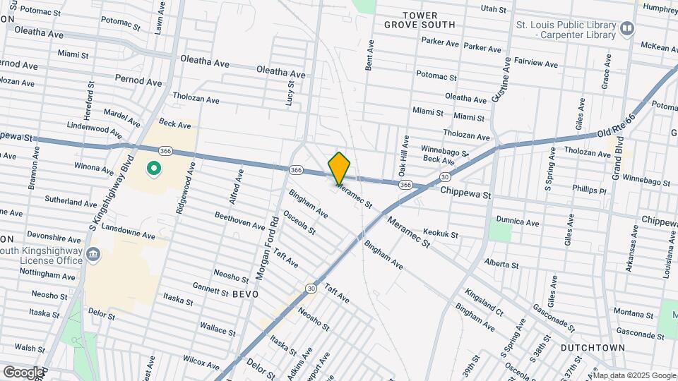 4170 Meramec St Map and Location Details