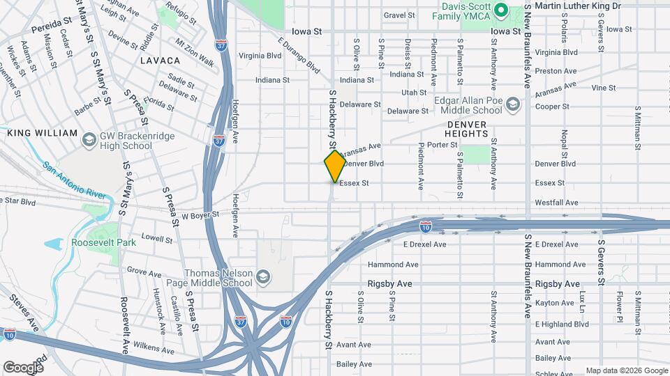 1406 S Hackberry St Mapa y Detalles de la Ubicación