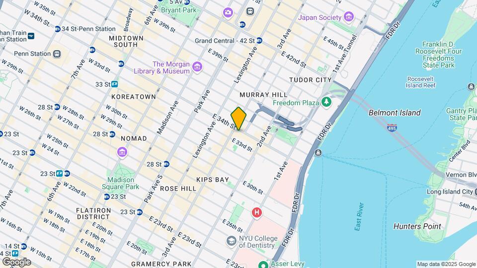 206-208 E 34th St Mapa y Detalles de la Ubicación