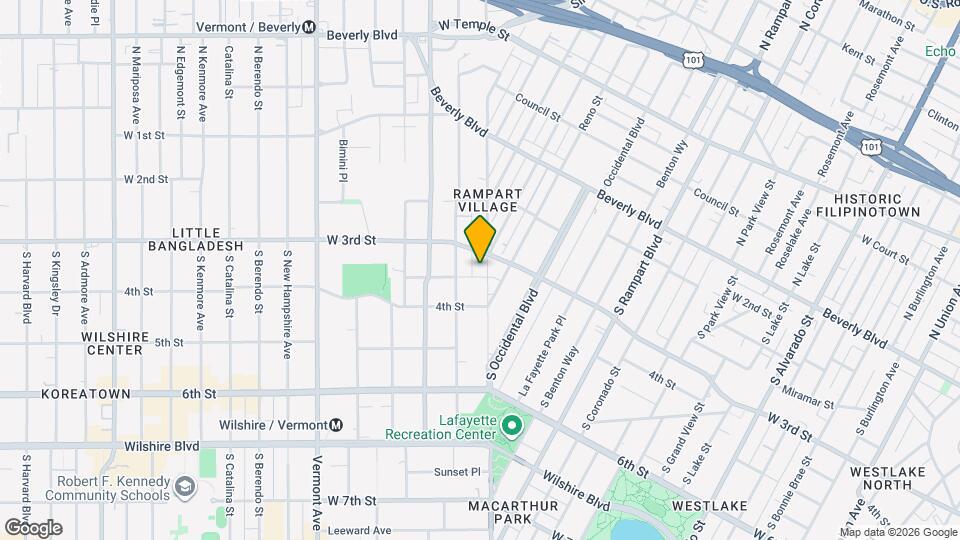 327 S Hoover St Map and Location Details
