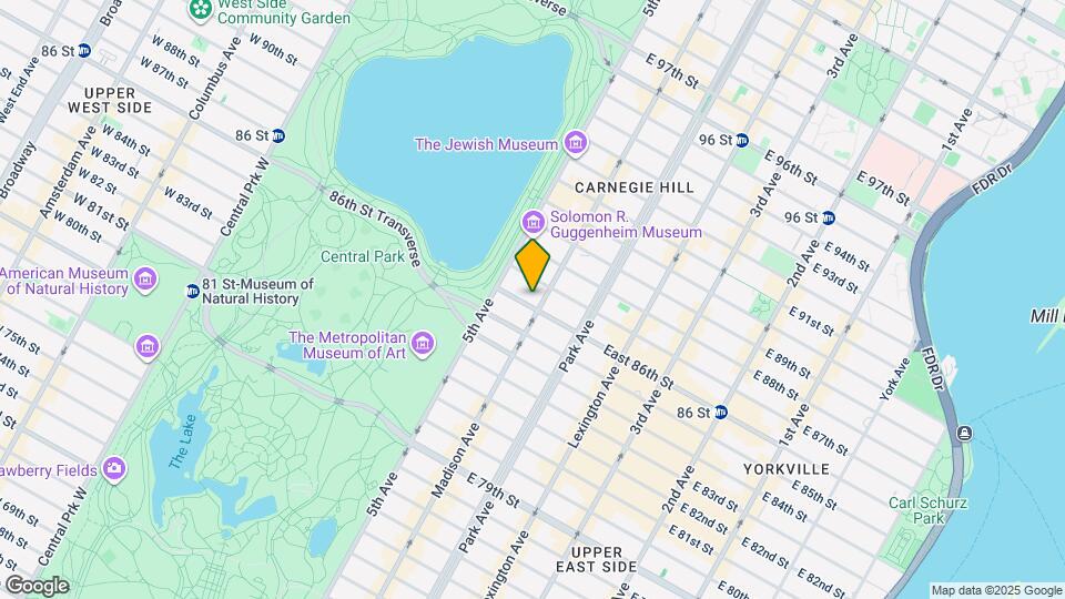 25 E 86th St, Unit PHA Map and Location Details