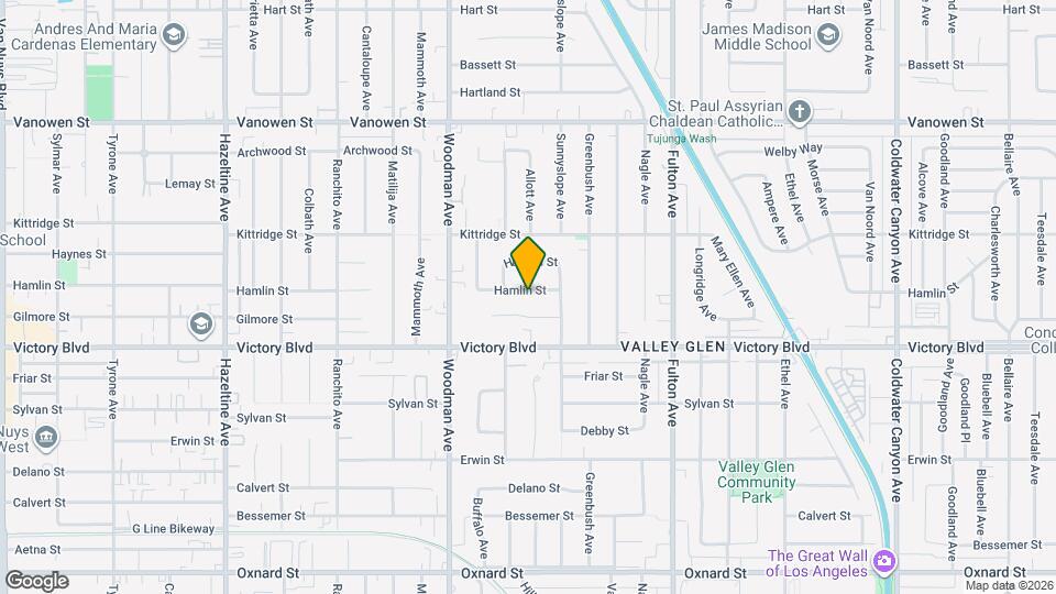 13536 Hamlin St Map and Location Details