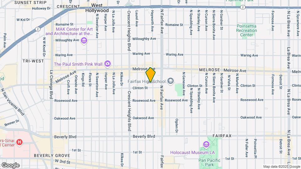 615 N Hayworth Ave Map and Location Details