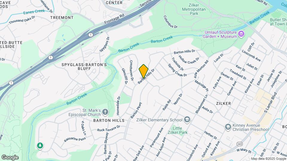 1801 Barton Hills Dr Map and Location Details