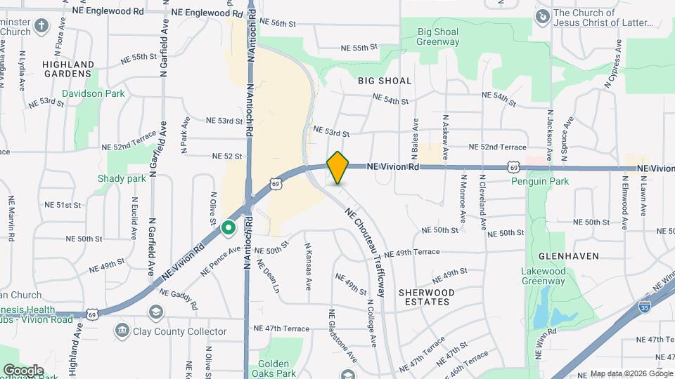 5151 NE Chouteau Trafficway Map and Location Details