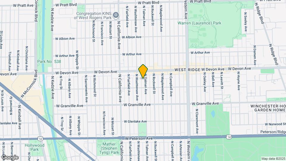 6322 N Talman Ave Map and Location Details