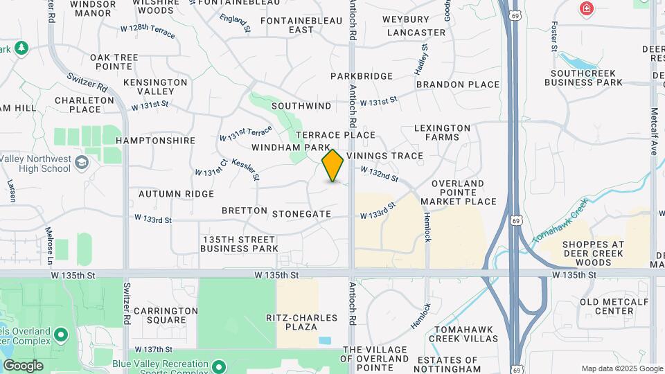 8802 W 132nd Terrace Map and Location Details