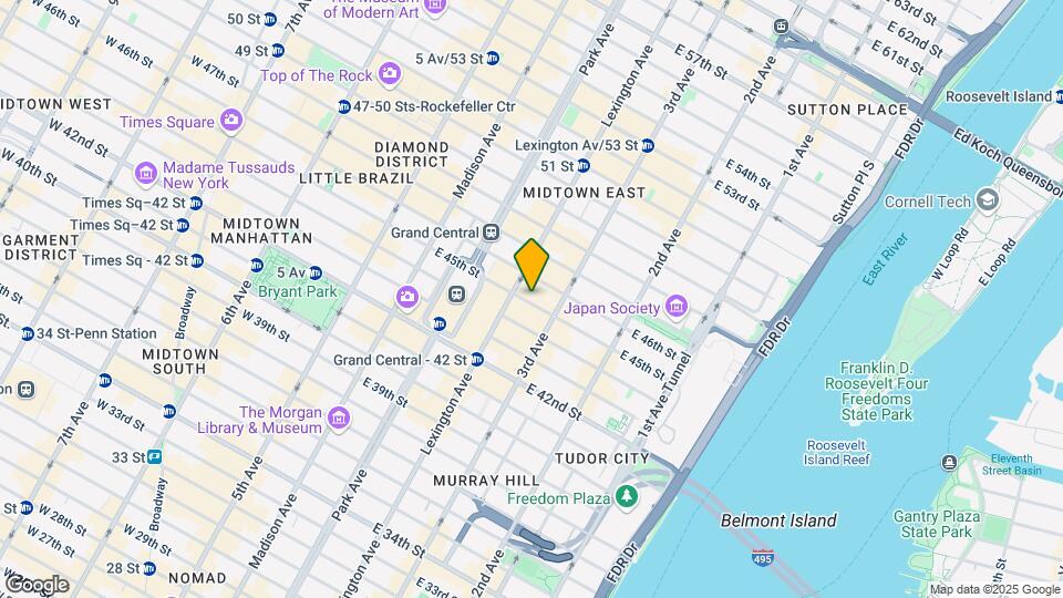 141 E 45th St Map and Location Details