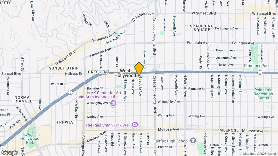 1043 N La Jolla Ave Map and Location Details