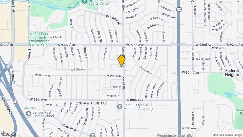 3601 W 90th Ave Map and Location Details