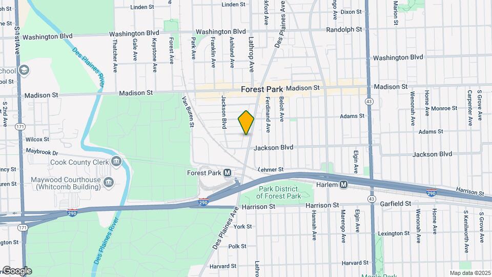 527-533 Des Plaines Ave. and 7624-7626 Wilcox Map and Location Details