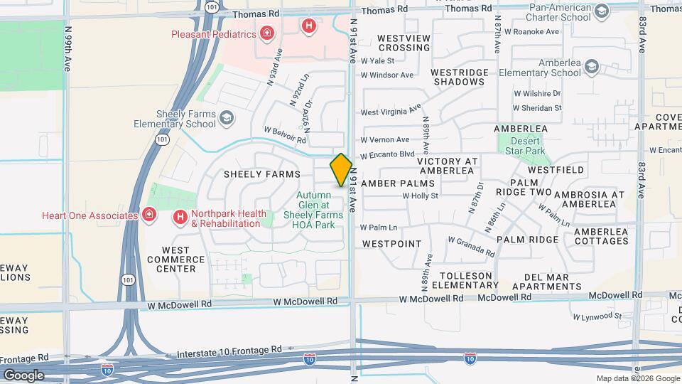 9110 W Monte Vista Rd Mapa y Detalles de la Ubicación
