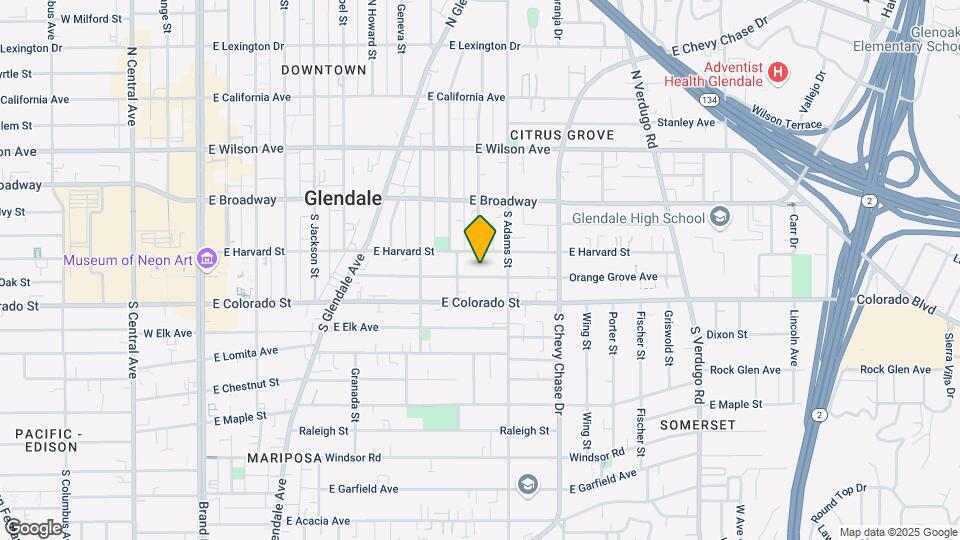 1001 Orange Grove Ave Map and Location Details