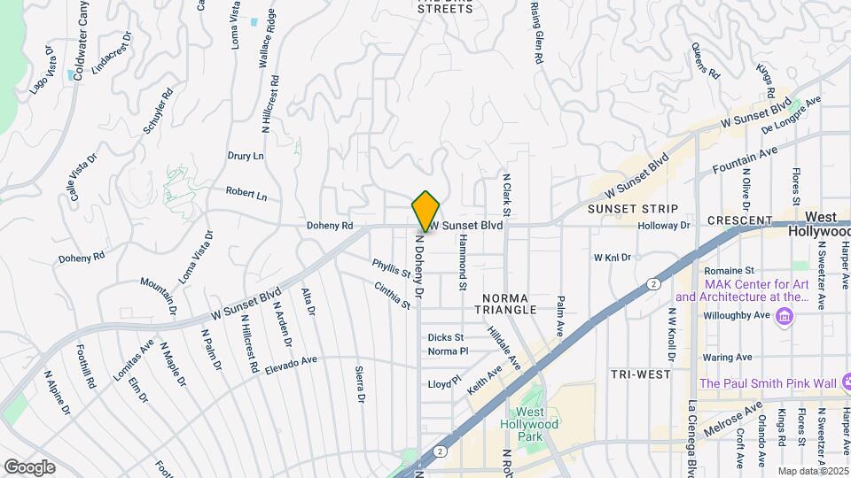 1018 N Doheny Dr Map and Location Details