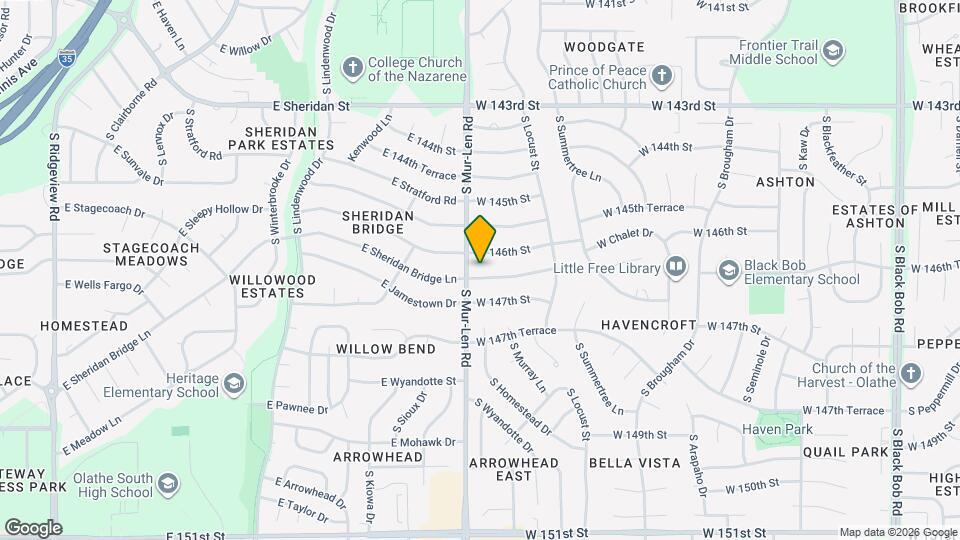 16644 W 146th Terrace Map and Location Details