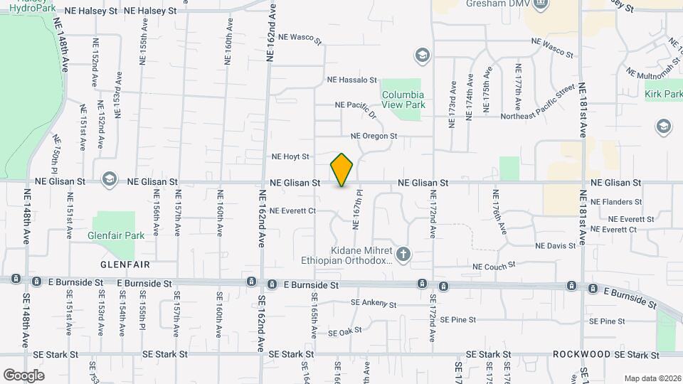 16538 NE Glisan St Map and Location Details