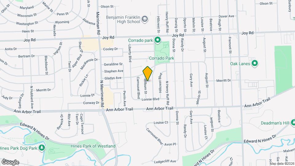 8254 Milburn St Map and Location Details