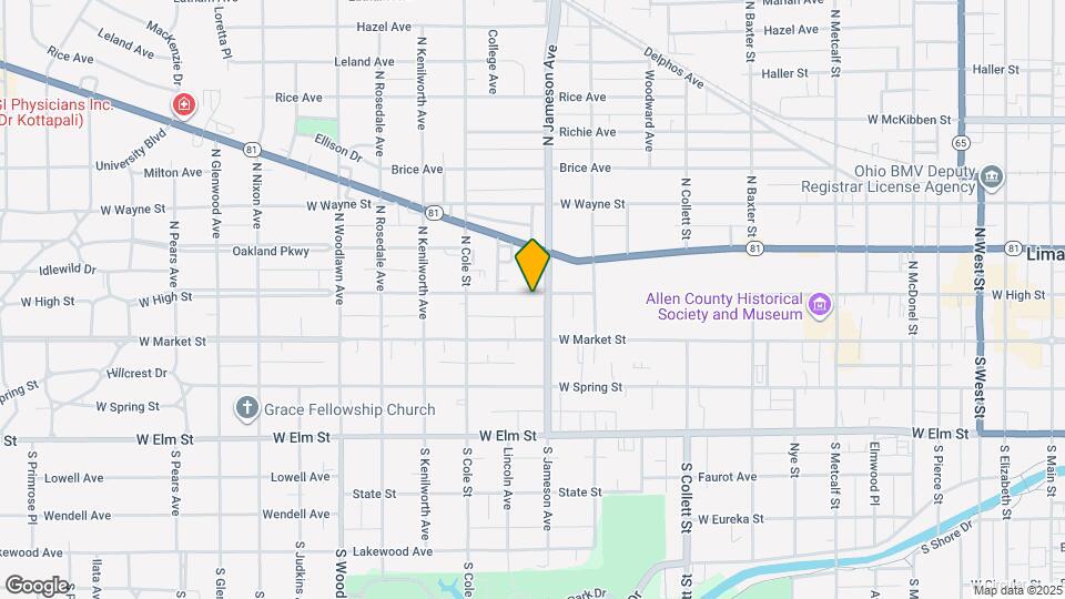 1117 W High St Map and Location Details