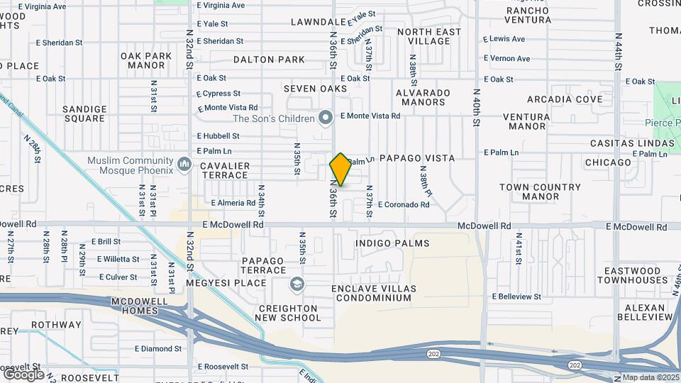 3601 E Coronado Rd-Unit -1 Map and Location Details