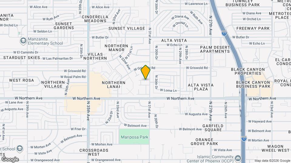 3109 W Harmont Dr Mapa y Detalles de la Ubicación