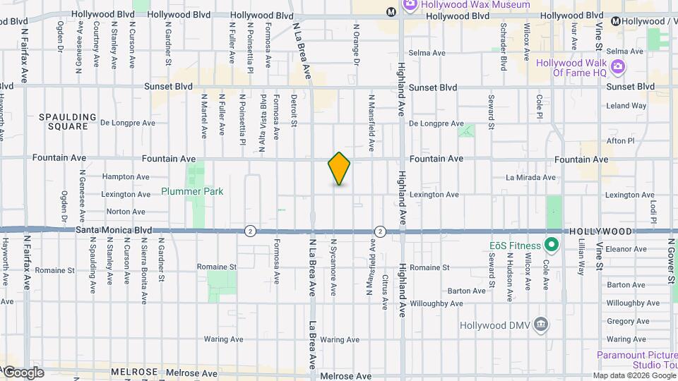 1206 N Sycamore Ave Map and Location Details