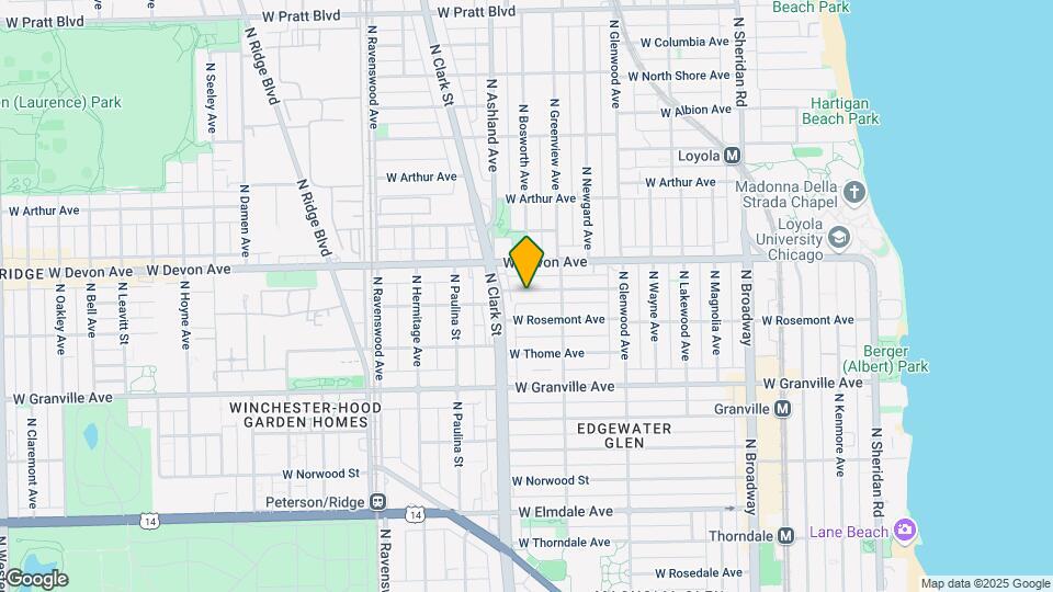 1531-1533 W Highland Ave Map and Location Details