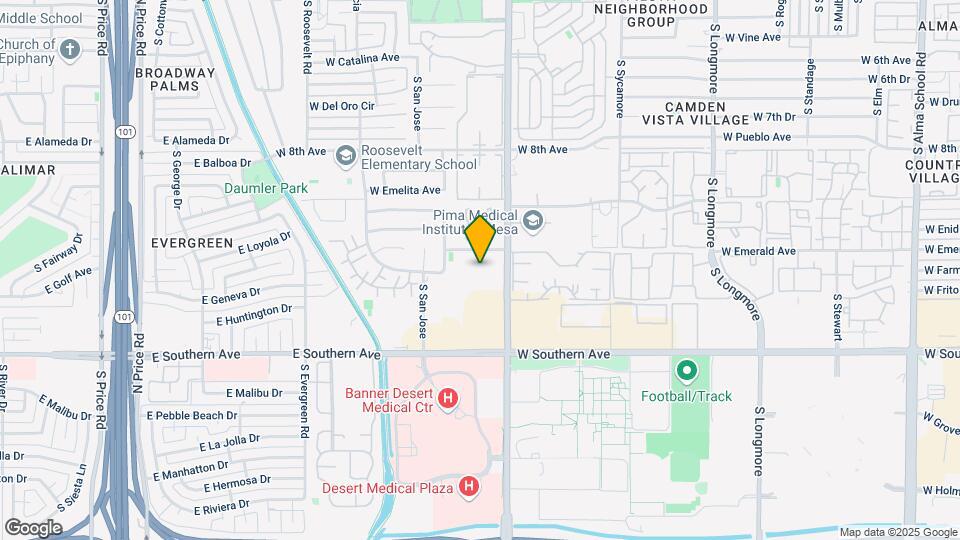 1030 S Dobson Rd Map and Location Details