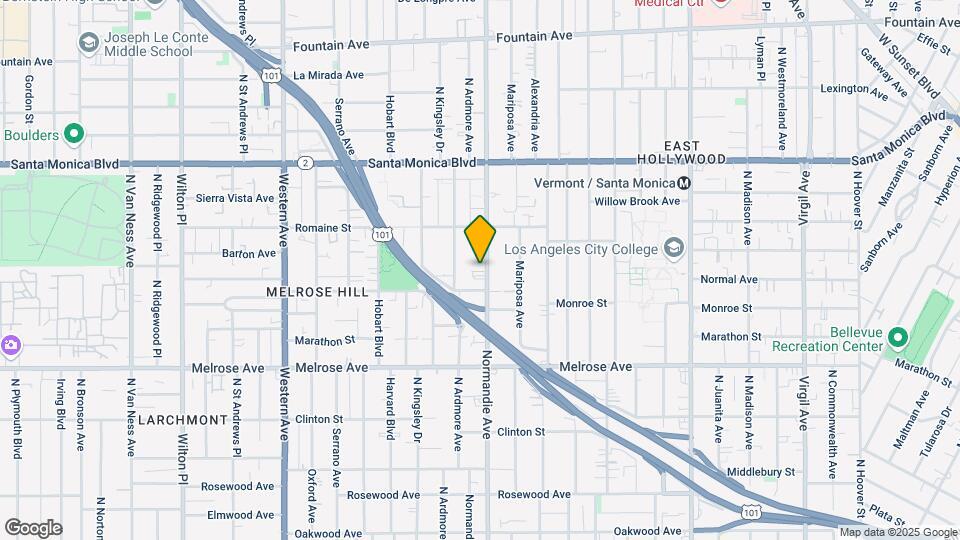 923 N Normandie Ave Mapa y Detalles de la Ubicación
