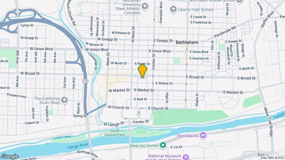 50 E Broad St Map and Location Details