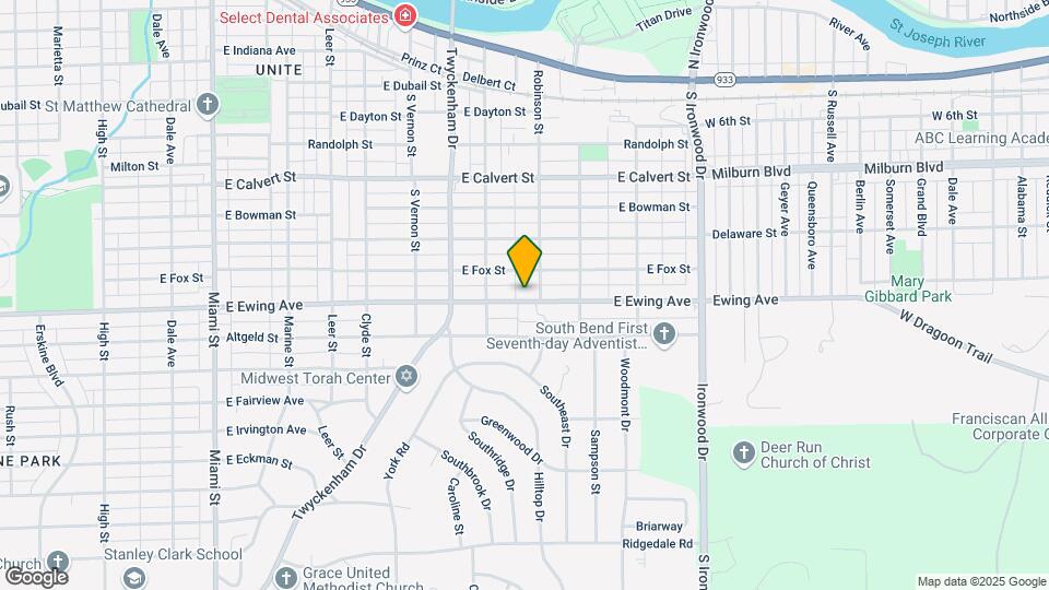 1637 E Ewing Ave Map and Location Details