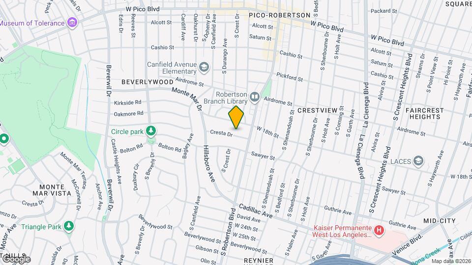 9033 Cresta Dr Mapa y Detalles de la Ubicación