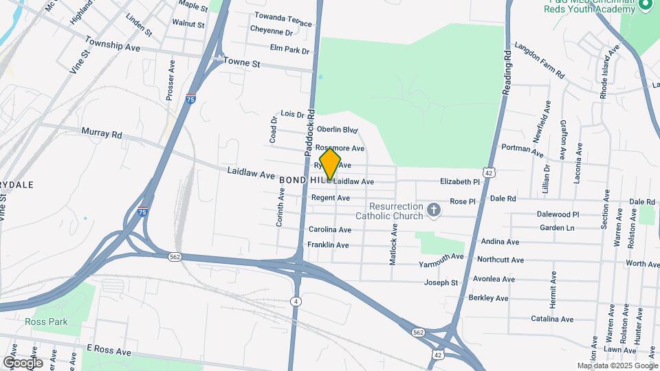 1231 Laidlaw Ave Map and Location Details