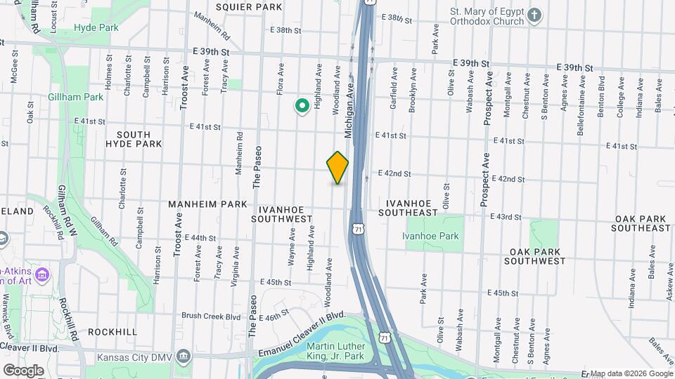 4211 Woodland Ave Map and Location Details