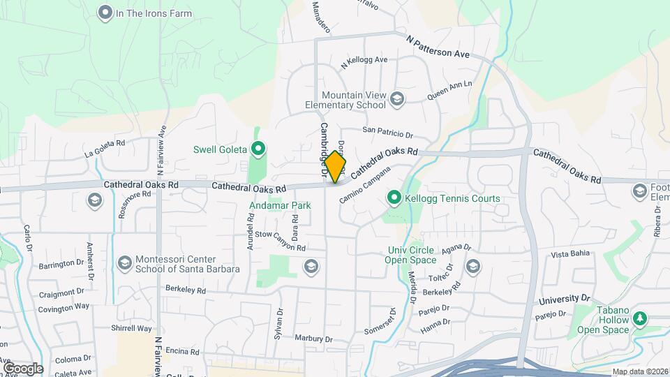5587 Cathedral Oaks Rd Map and Location Details