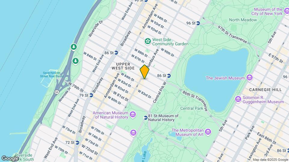 72 W 85th St Map and Location Details