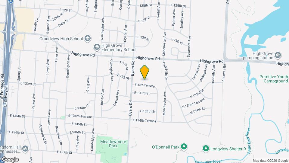 7502 E 132 Terrace Map and Location Details