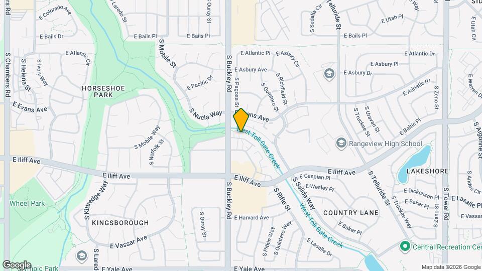 16971 E Warren Pl Map and Location Details