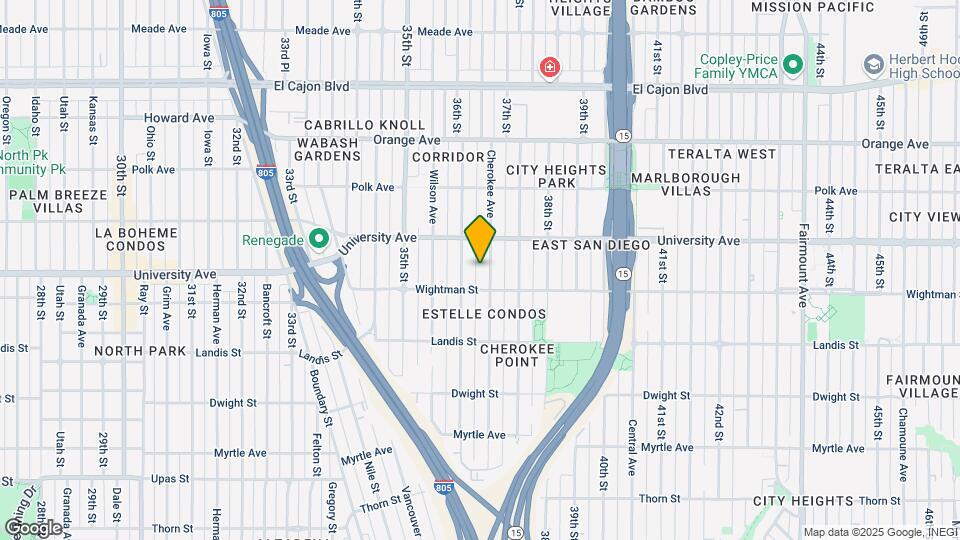 3838 Cherokee Ave Mapa y Detalles de la Ubicación