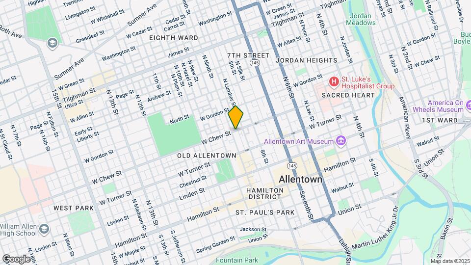 245 N Ninth St Map and Location Details