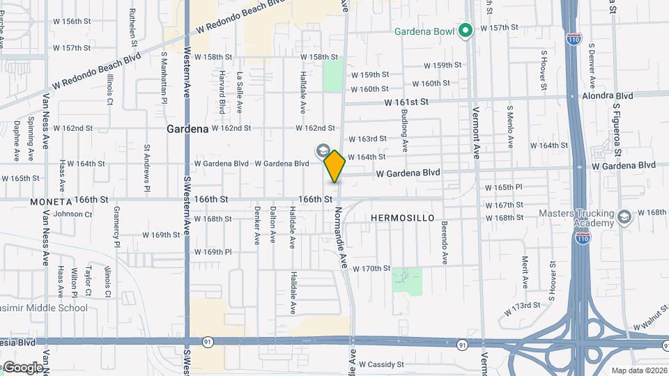 16521 Normandie Ave Mapa y Detalles de la Ubicación
