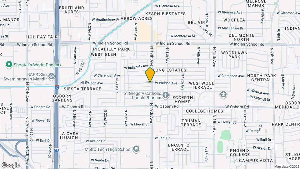 1901 W Weldon Ave Map and Location Details
