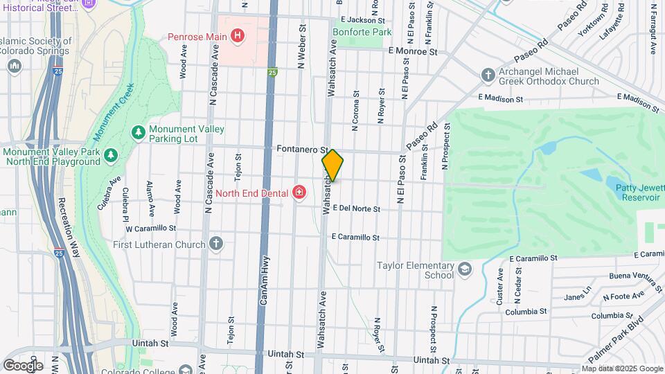 1727 N Wahsatch Ave Map and Location Details