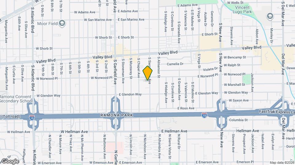 1615 S Sierra Vista Ave Map and Location Details
