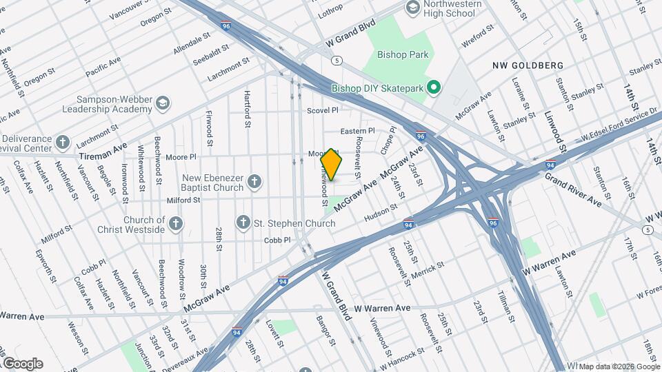 6326 Vinewood St Map and Location Details