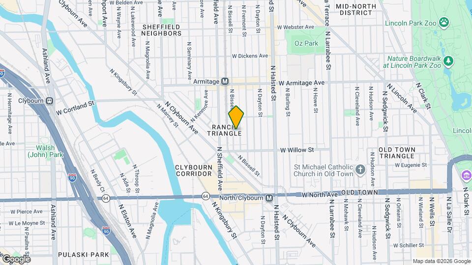 1843 N Bissell St, Unit G Map and Location Details