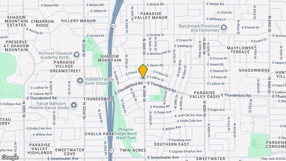 3550 E Thunderbird Rd Mapa y Detalles de la Ubicación