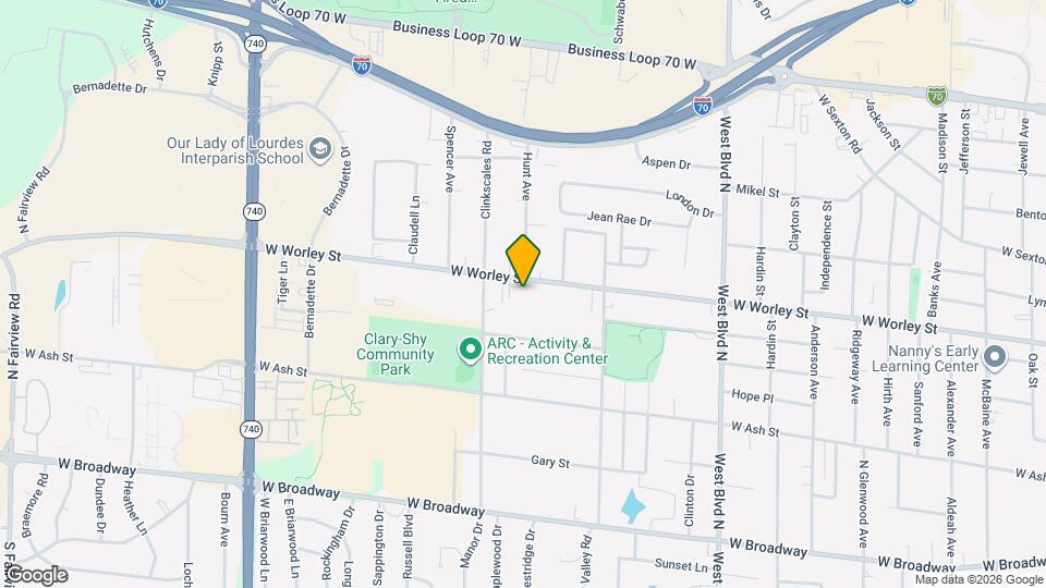 1416 W Worley St Map and Location Details