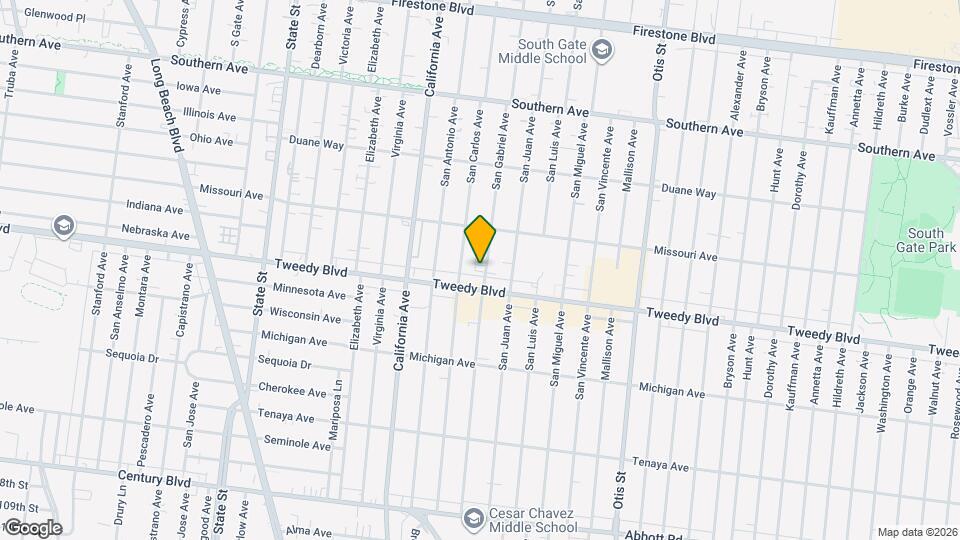 9829 San Gabriel Ave, Unit South Gate Mapa y Detalles de la Ubicación