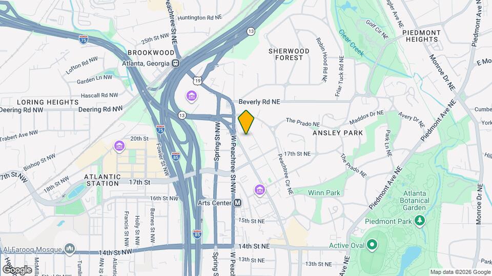 1441 Peachtree St NE Map and Location Details